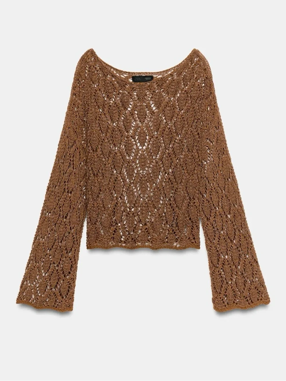 NWT ZARA OPEN-KNIT BELL SLEEVE JUMPER